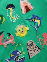 Joules Boys' Archie Green Applique Graphic T-Shirt - Image 5 of 7