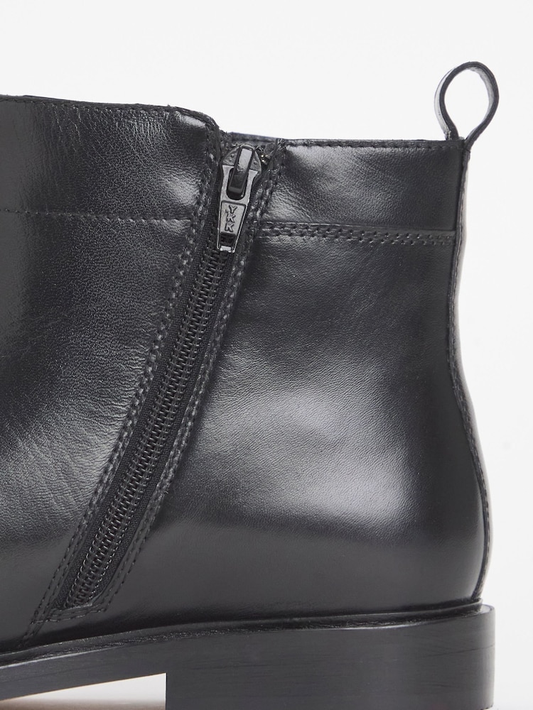 JD Williams Black Extra Wide Fit Side Zip Leather Ankle Boots - Image 4 of 4 JD Williams Black Extra Wide Fit Side Zip Leather Ankle Boots - Image 4 of 4
