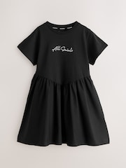 smALLSAINTS Black Logo Chevron T-Shirt Dress - Image 1 of 6