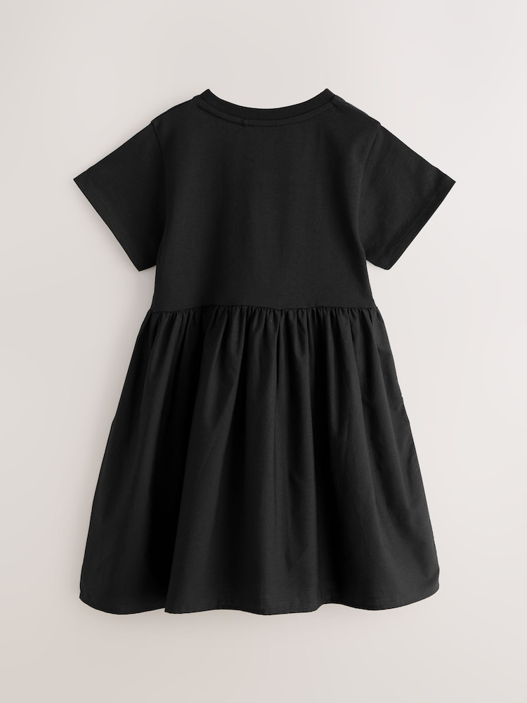 smALLSAINTS Black Logo Chevron T-Shirt Dress - Image 2 of 6