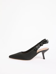 Schwarzer Strick - Lipsy Slingback Bow Mid Heel Court Shoes - Bild 5 von 5