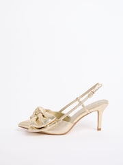 Lipsy Gold Bow Detail Slingback Court Heels - Image 5 of 5
