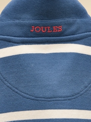 Joules Boys' Woody Ink Blue & White Striped Cotton Polo Shirt - Image 4 of 5