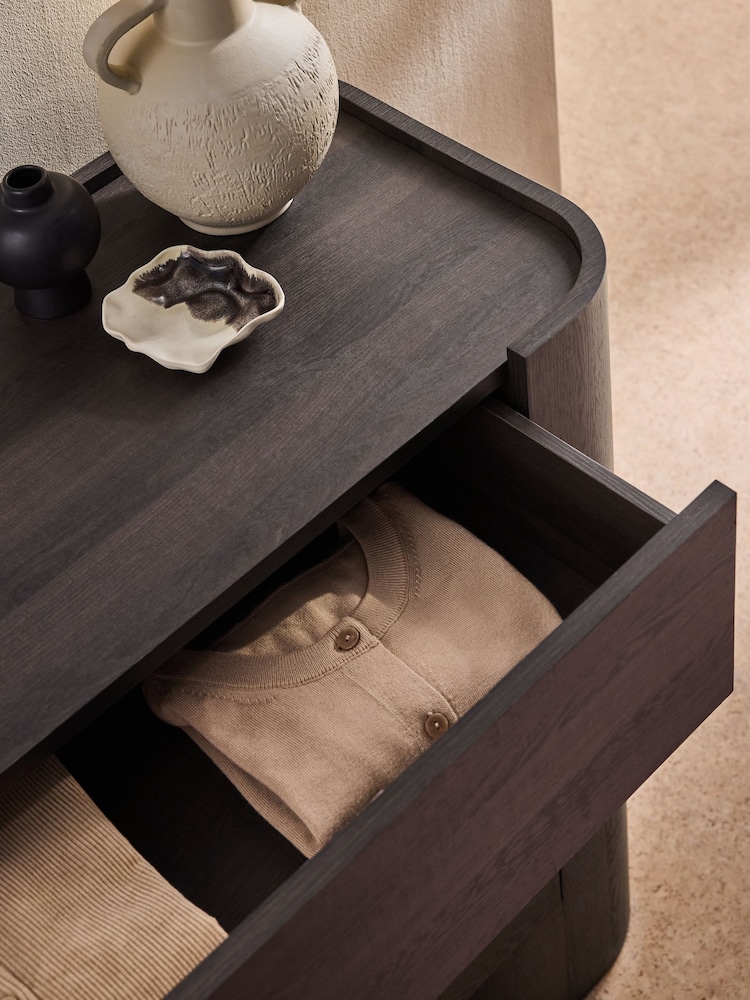 MADE.COM Dark Wood Effect 3 Drawer Kain Wide Chest - Image 2 of 2