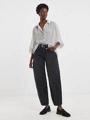 JD Williams Black Authentic Barrel Leg Jeans - Image 1 of 4