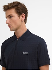 Barbour International Navy Langston Jacquard Polo Shirt - Image 4 of 6