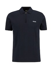Barbour International Navy Langston Jacquard Polo Shirt - Image 5 of 6