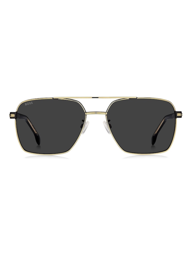 BOSS Gold Rectangular Sunglasses - Image 1 of 5 BOSS Gold Rectangular Sunglasses - Image 1 of 5