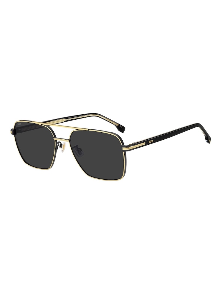 BOSS Gold Rectangular Sunglasses - Image 2 of 5 BOSS Gold Rectangular Sunglasses - Image 2 of 5
