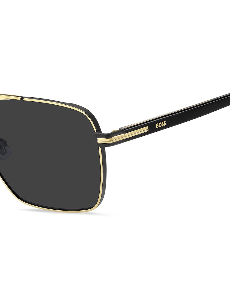 BOSS Gold Rectangular Sunglasses - Image 5 of 5 BOSS Gold Rectangular Sunglasses - Image 5 of 5