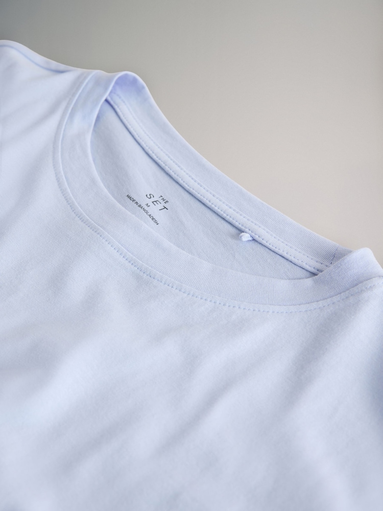 The Set 4 Pack Grown On Sleeve T-Shirt Navy/Light Blue/Stone Brown/Stripe - Image 6 of 6