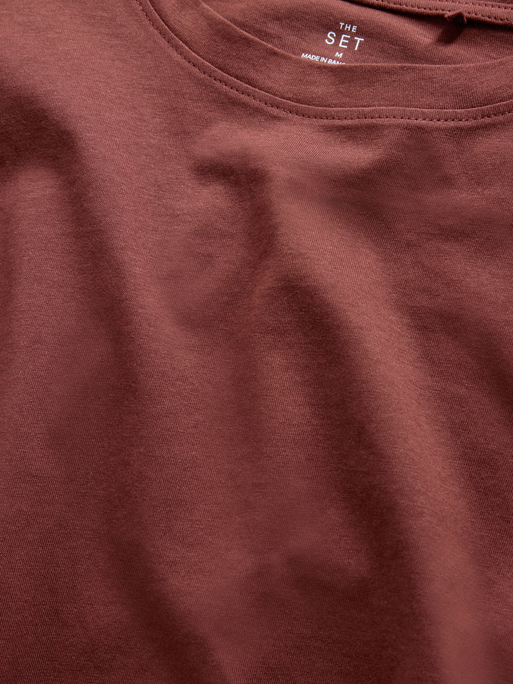 Buy The Set 4 Pack Cap Sleeve T-Shirts Brown/Rust/Pink/White from