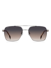 BOSS Brown Rectangular Palladium Sunglasses - Image 1 of 5