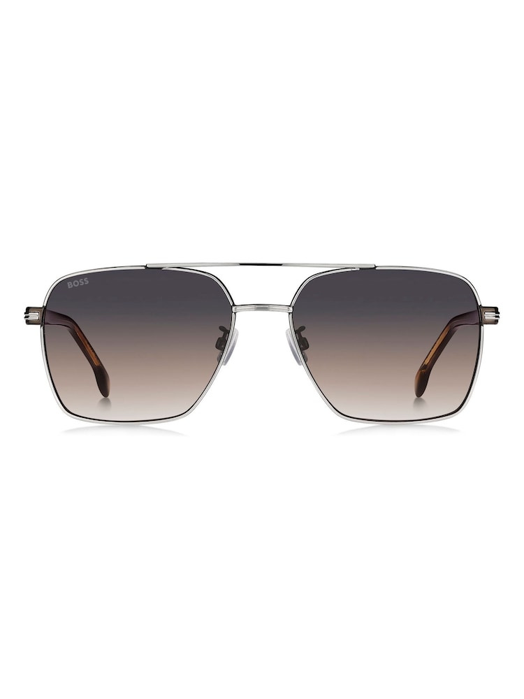 BOSS Brown Rectangular Palladium Sunglasses - Image 1 of 5 BOSS Brown Rectangular Palladium Sunglasses - Image 1 of 5