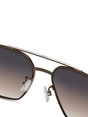 BOSS Brown Rectangular Palladium Sunglasses - Image 5 of 5