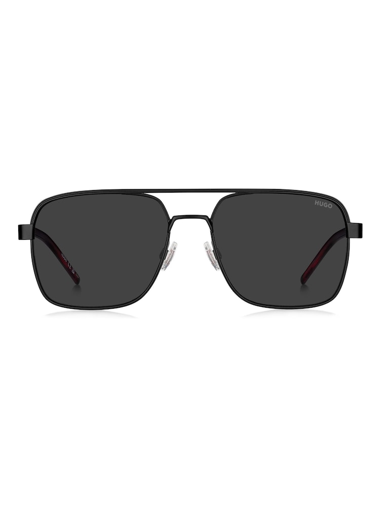 HUGO Black Square Double Bridge Sunglasses - Image 1 of 4 HUGO Black Square Double Bridge Sunglasses - Image 1 of 4