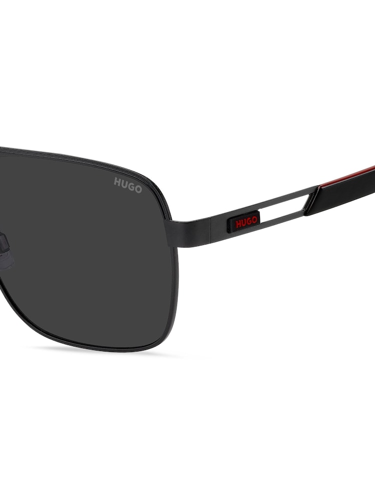 HUGO Black Square Double Bridge Sunglasses - Image 4 of 4 HUGO Black Square Double Bridge Sunglasses - Image 4 of 4