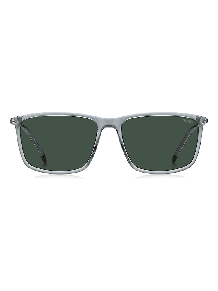 HUGO Grey Rectangular Sunglasses in Greay - Image 1 of 4 HUGO Grey Rectangular Sunglasses in Greay - Image 1 of 4