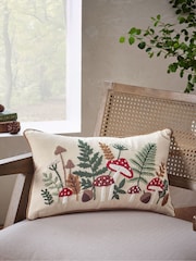 Catherine Lansfield Natural Embroidery Woodland Cushion - Image 1 of 3