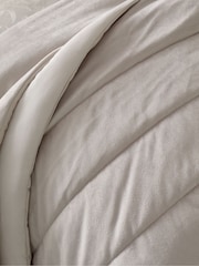 Bridgerton by Catherine Lansfield Natural Regal Soft Velvet Quilted Bedspread - Image 2 of 3