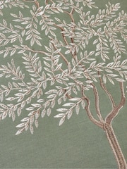 Catherine Lansfield Green Woodland Trees Embroidered Cushion - Image 2 of 2