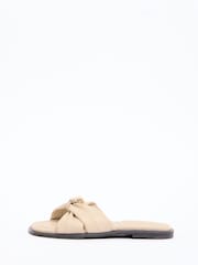 Lipsy Cream Hardware Trim Cross Strap Summer Slip-On Sandals - Image 5 of 5