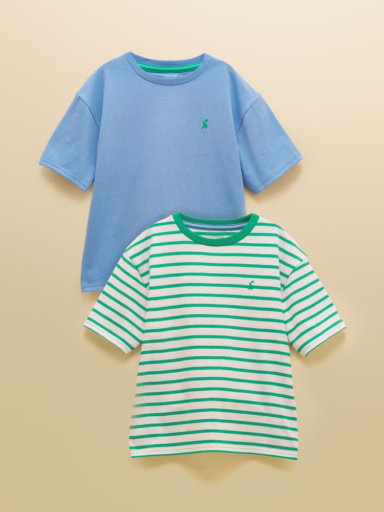 Mėlyna ir žalia - „Joules“ berniukų marškinėlių su trumpomis rankovėmis „Let's Go“ rinkinys 2 - 1 paveikslėlis iš 9