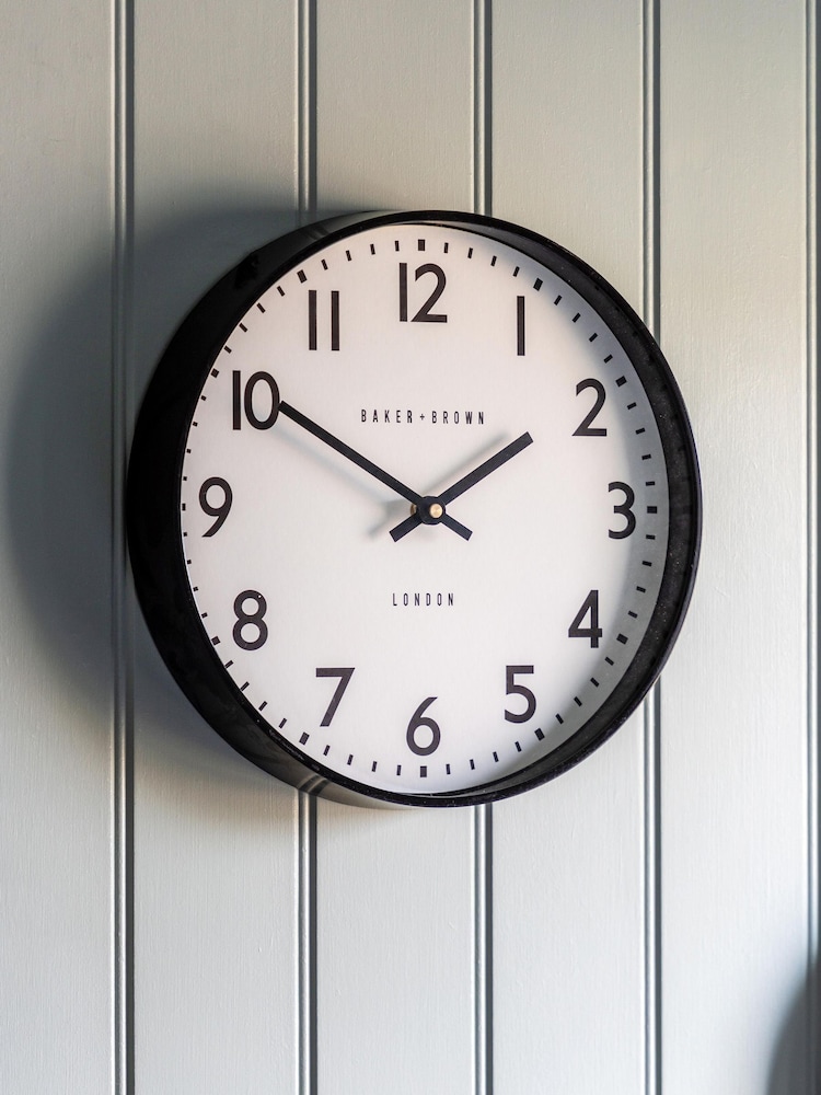 Gallery Home Black Norwood Wall Clock 30cm - Image 1 of 4