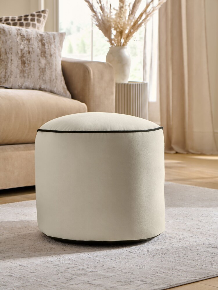 Black Contrast Pipe Velvet Drum - Image 1 of 2