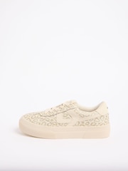 Lipsy Neutral Standard Fit Chunky Canvas Lace Up Sports Trainers - Image 5 of 5