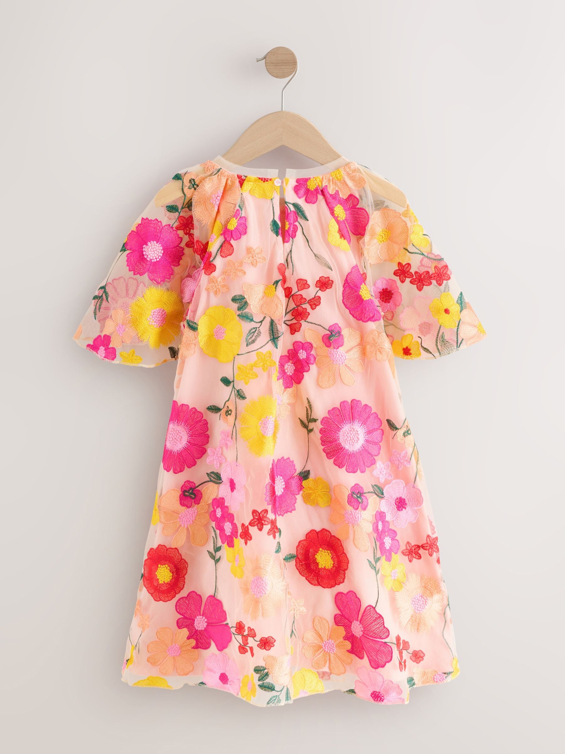 Buy Pink 3D Embroidered Flower Occasion Dress (3-16yrs) from the