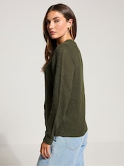 Long Tall Sally Green Wool Blend Crew Neck Cardigan - Image 2 of 5