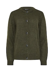 Long Tall Sally Green Wool Blend Crew Neck Cardigan - Image 5 of 5