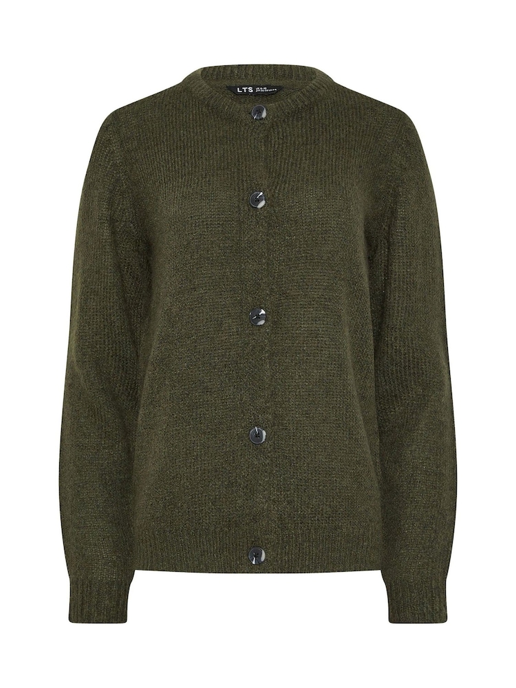 Long Tall Sally Green Wool Blend Crew Neck Cardigan - Image 5 of 5