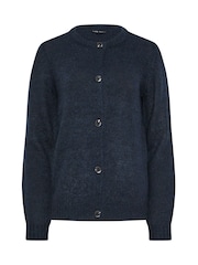 Long Tall Sally Blue Wool Blend Crew Neck Cardigan - Image 5 of 5