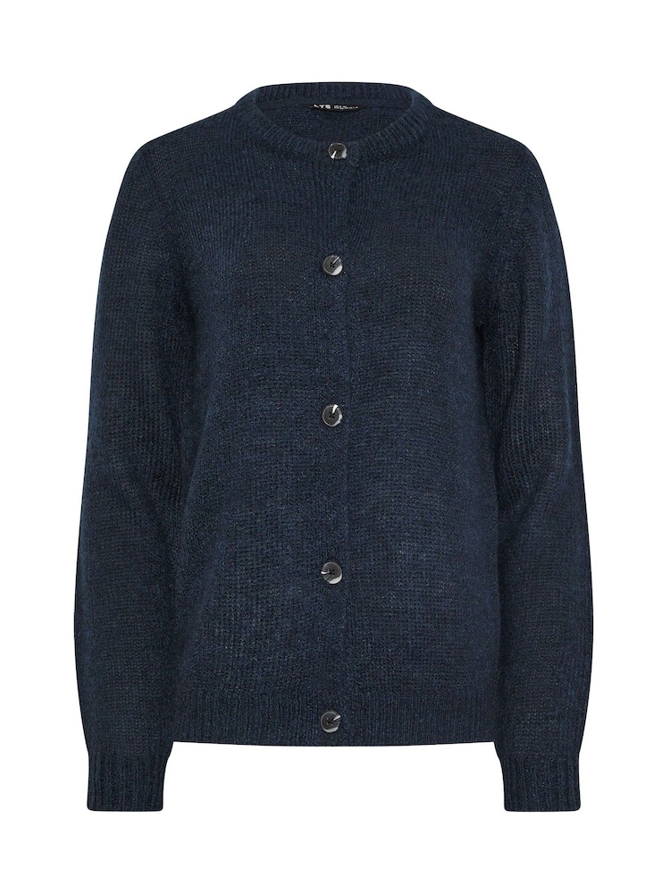 Long Tall Sally Blue Wool Blend Crew Neck Cardigan - Image 5 of 5 Long Tall Sally Blue Wool Blend Crew Neck Cardigan - Image 5 of 5