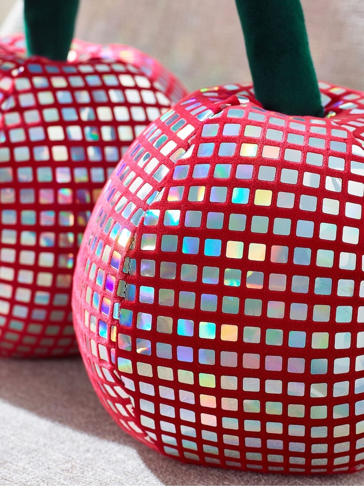 Catherine Lansfield Pink Disco Cherries 3D Shaped Cushion - Image 2 of 2 Catherine Lansfield Pink Disco Cherries 3D Shaped Cushion - Image 2 of 2