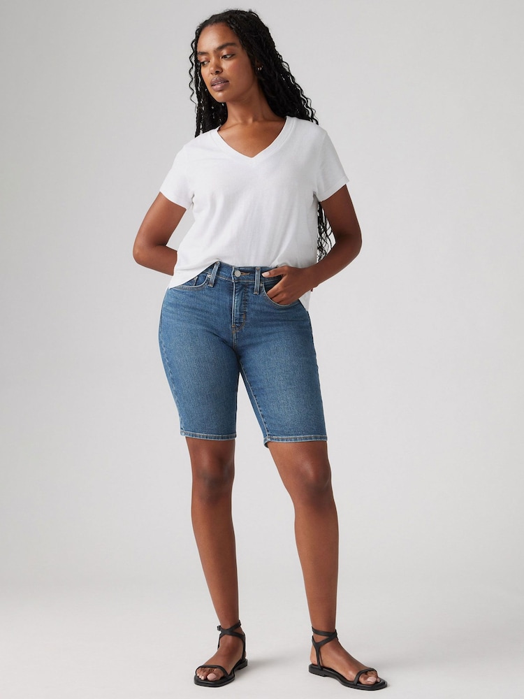 Mörk Blå - Levi's Shaping Bermudashorts - Bild 1 av 8