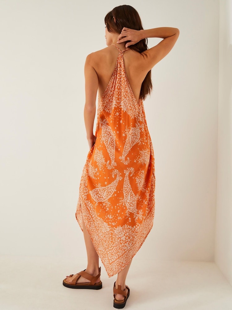 Vestido midi com estampa paisley Monsoon Madison com lenço - Imagem 2 de 4