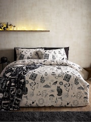 Catherine Lansfield Black/Natural Enchanted Witchcraft Reversible Duvet Cover Set - Image 1 of 5