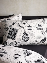 Catherine Lansfield Black/Natural Enchanted Witchcraft Reversible Duvet Cover Set - Image 4 of 5