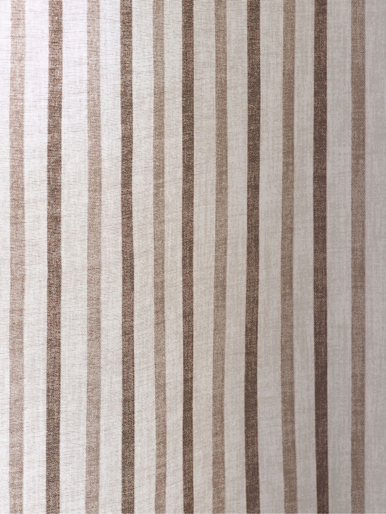 Catherine Lansfield Natural Logan Stripe Lined Eyelet Curtains - Image 4 of 4