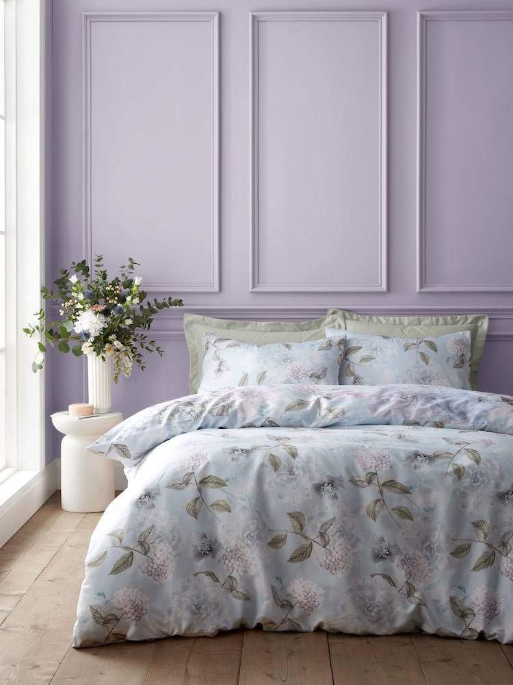 RHS Blue Floral Serenity So Soft Duvet Cover Set - Image 2 of 5 RHS Blue Floral Serenity So Soft Duvet Cover Set - Image 2 of 5