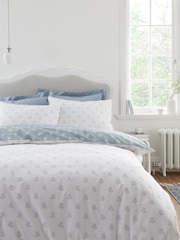 Bianca White Blue Esme Floral Print Reversible Duvet Cover Set - Image 2 of 6