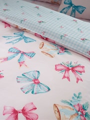 Catherine Lansfield Pink Christmas Bows And Bells Duvet Cover Set - Image 5 of 5