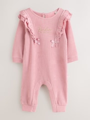 Baker by Ted Baker Textured Bow Long Sleeve Romper - Image 1 of 5