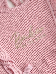 Baker by Ted Baker Textured Bow Long Sleeve Romper - Image 3 of 5