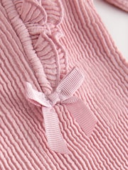 Baker by Ted Baker Textured Bow Long Sleeve Romper - Image 4 of 5