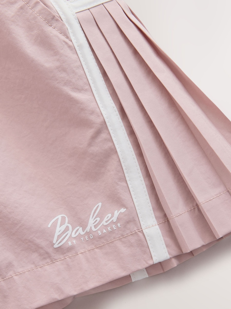 Baker by Ted Baker Pink/White Sports T-Shirt & Skort Set 2 Piece - Image 12 of 12