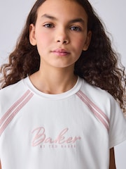 Baker by Ted Baker Pink/White Sports T-Shirt & Skort Set 2 Piece - Image 2 of 12